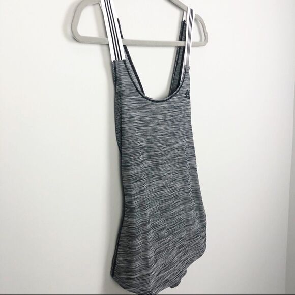 ADIDAS | Gray & Black Xback Tank Top Elastic Strap - Picture 2 of 6